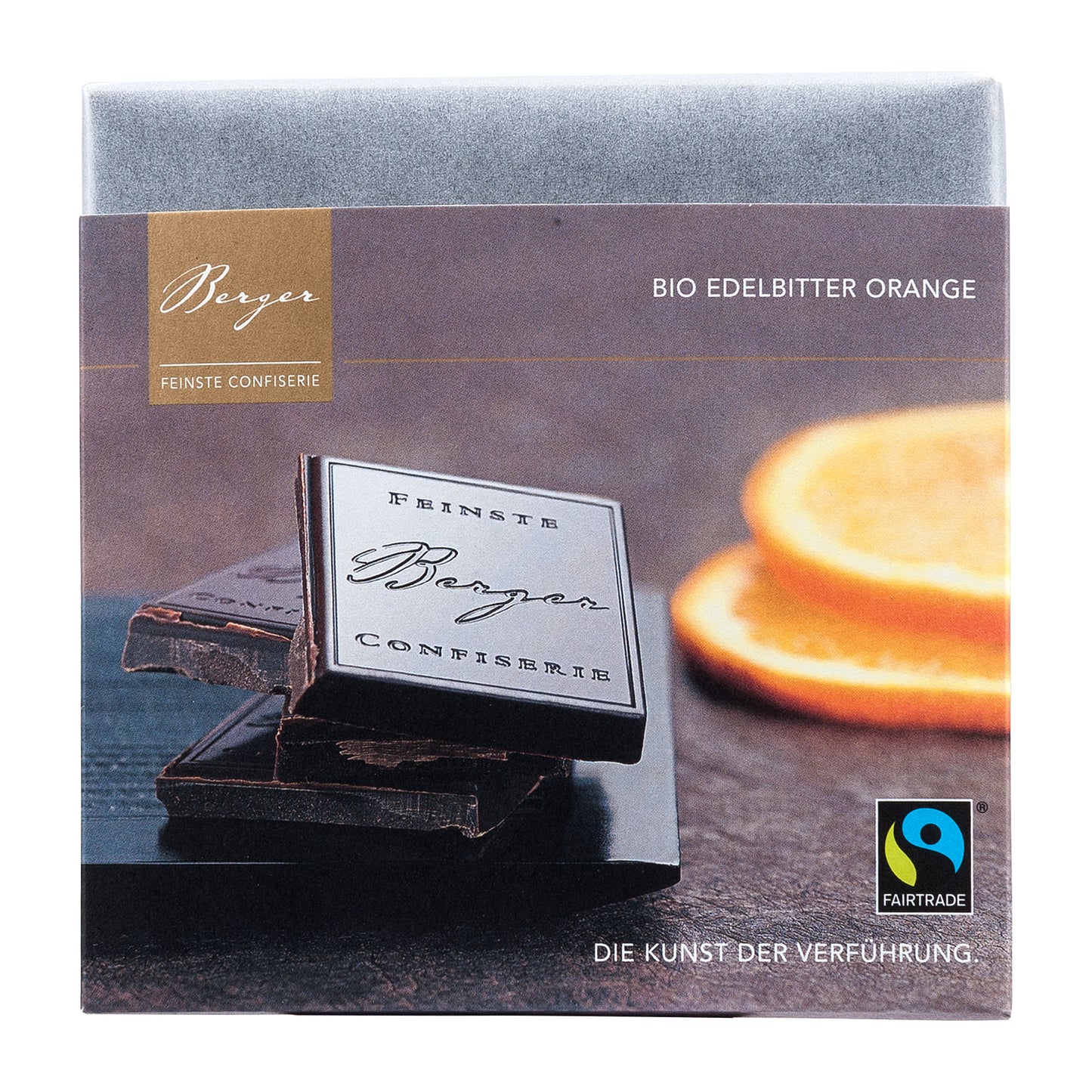 Bio Edelbitterschokolade mit Orange von Berger Confiserie