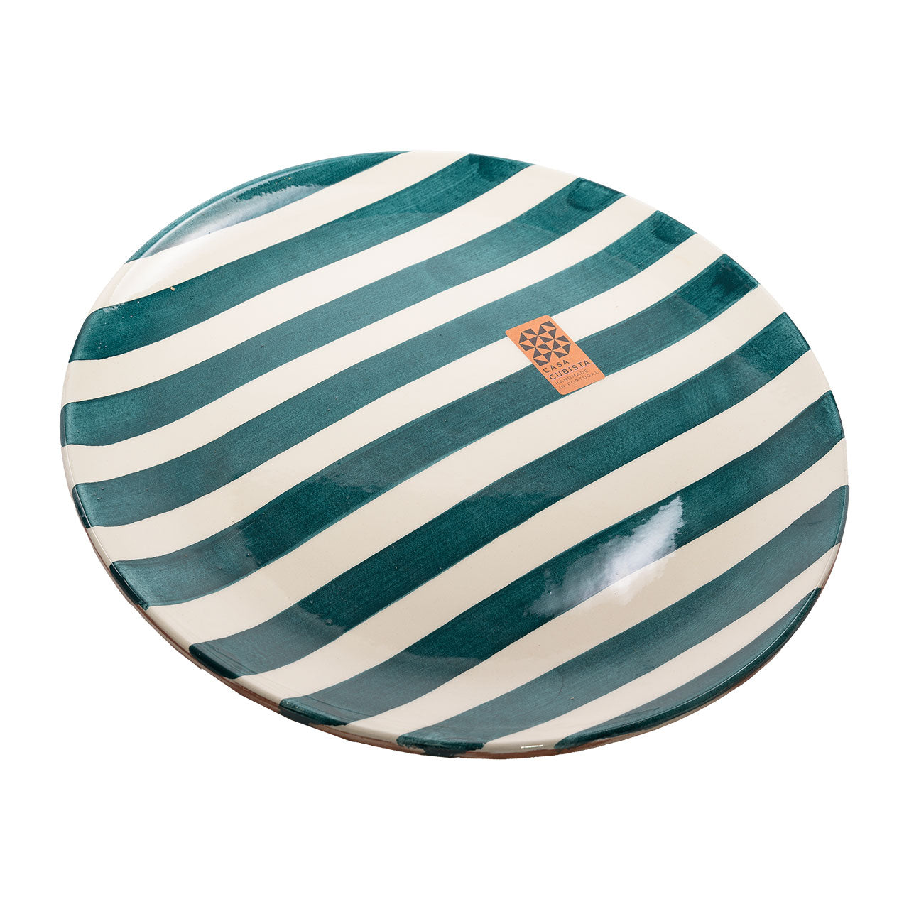 Casa Cubista – Teller groß – bold stripes teal