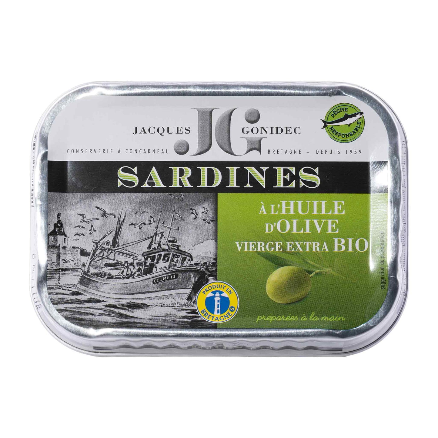 JG Jacques Gonidec Sardinen in Bio-Olivenöl