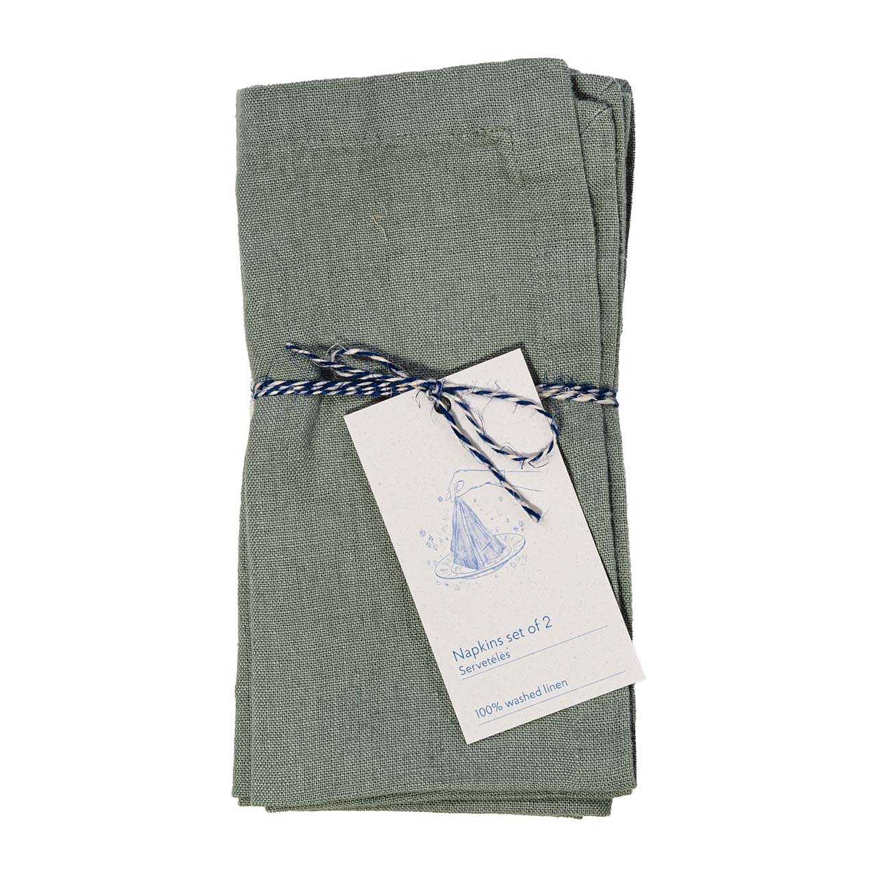 Linen Tales Leinen Servietten Green Milieu 2er Set
