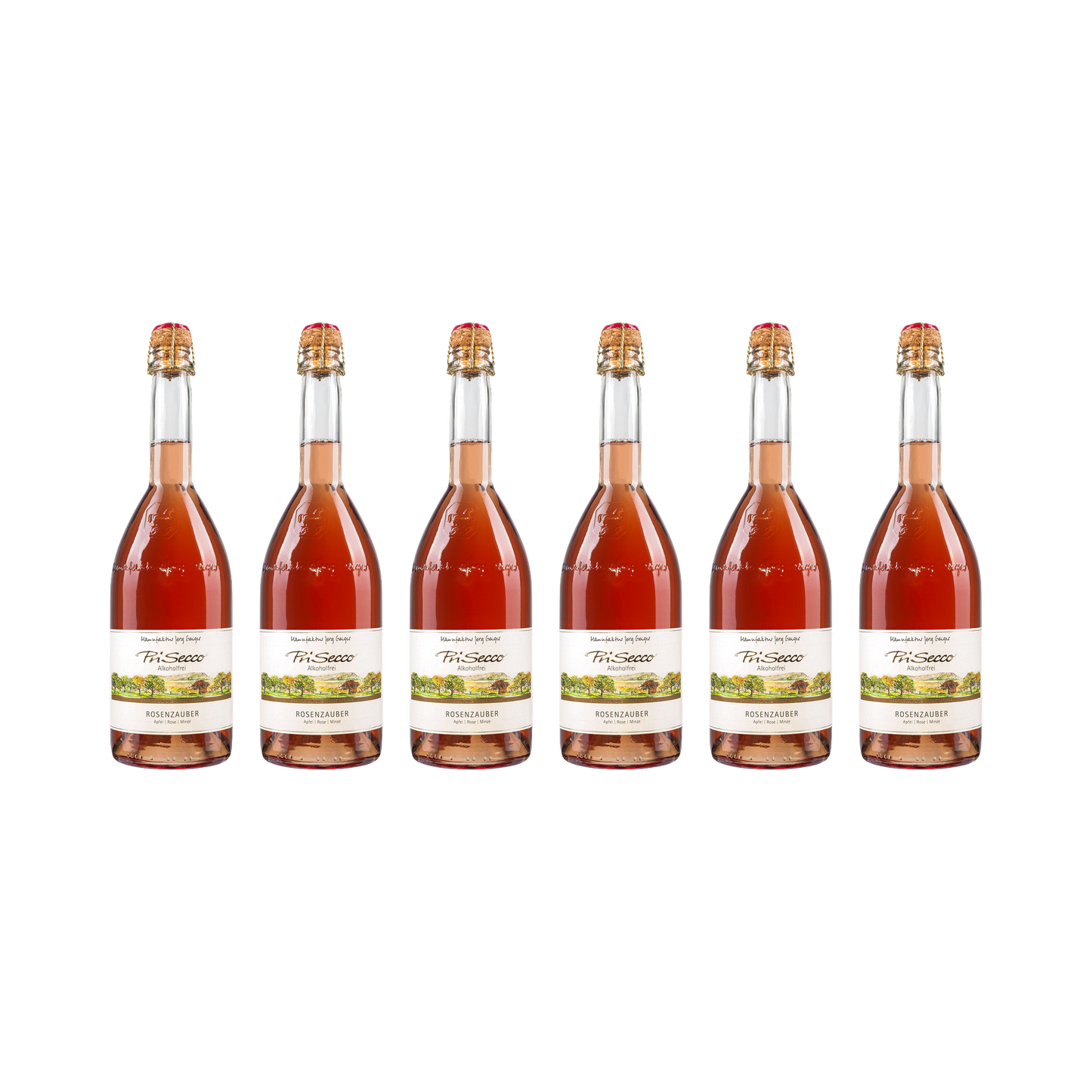 Prisecco – Rosenzauber – alkoholfrei — 6× 750 ml