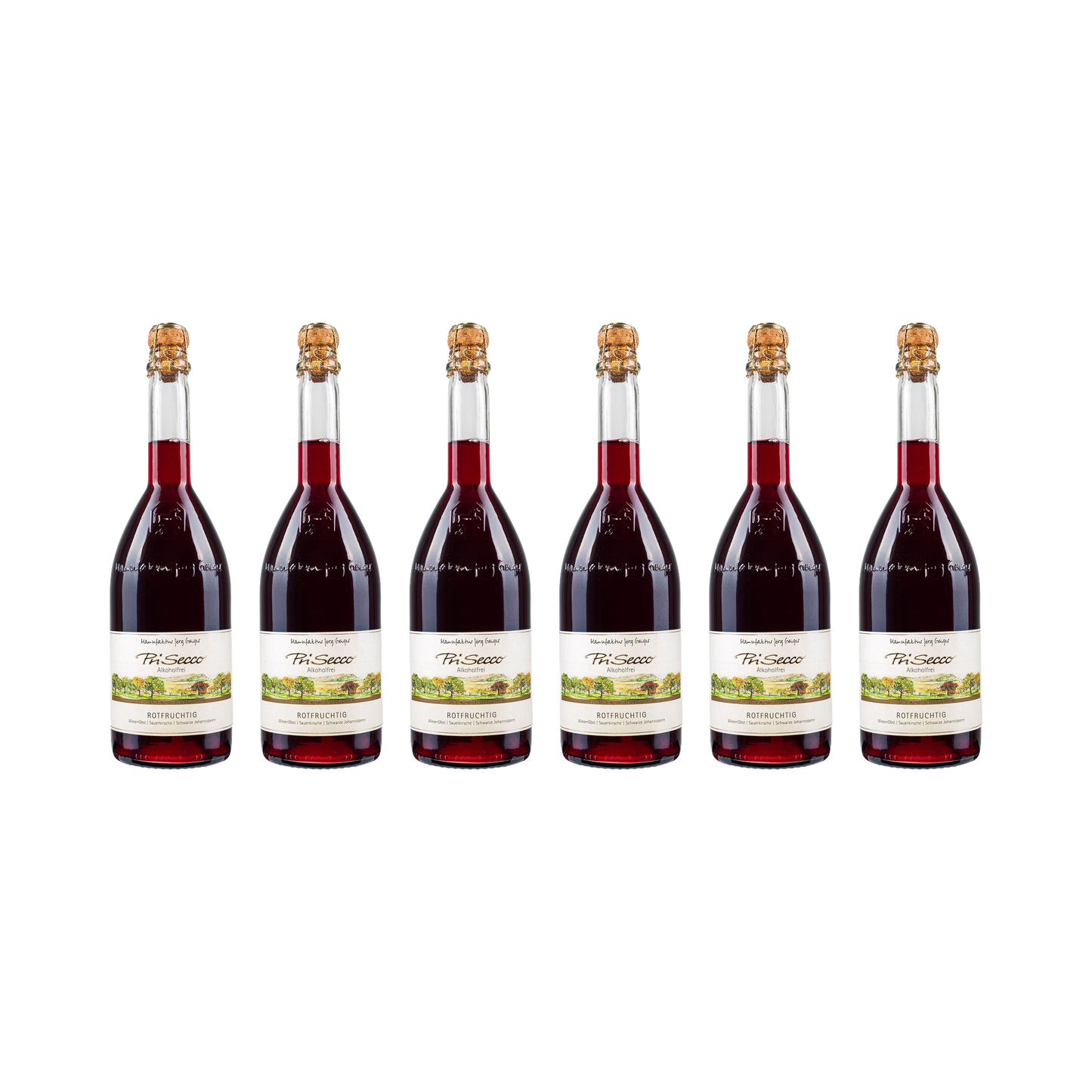 Prisecco – Rotfruchtig – alkoholfrei — 6× 750 ml