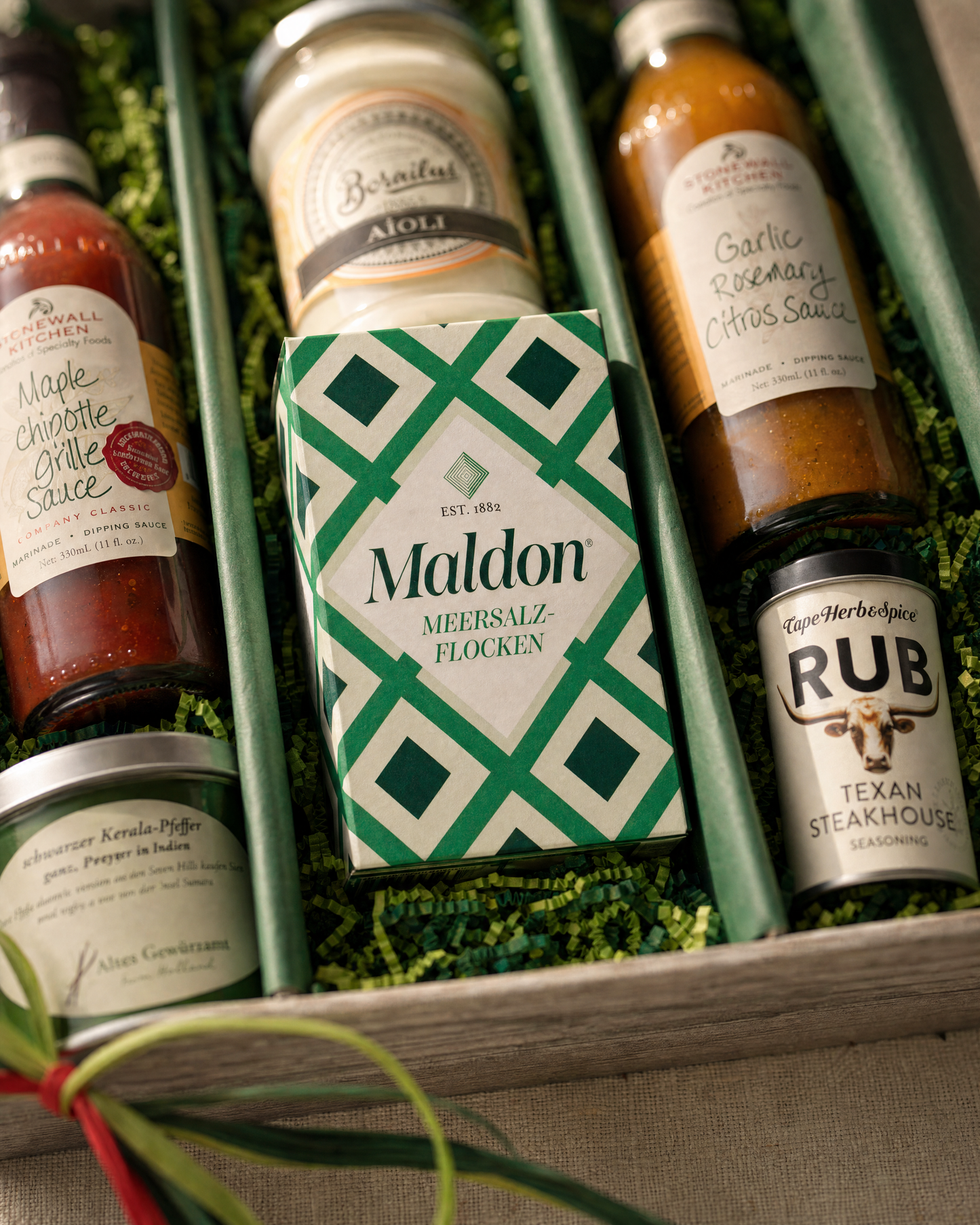 Maldon Sea Salt Meersalzflocken im Geschenkkorb BBQ Deluxe