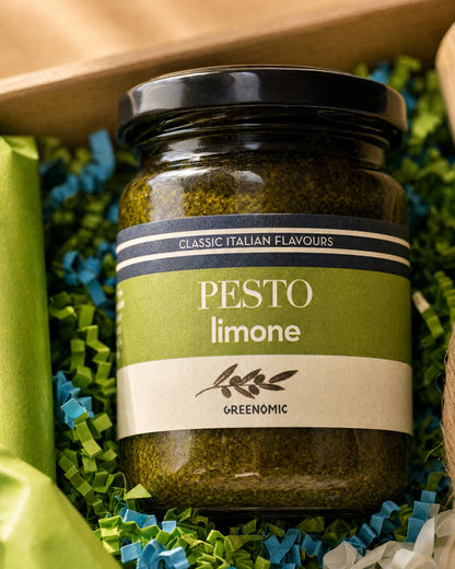 Greenomic Pesto Limone im Geschenkkorb Meeresrauschen