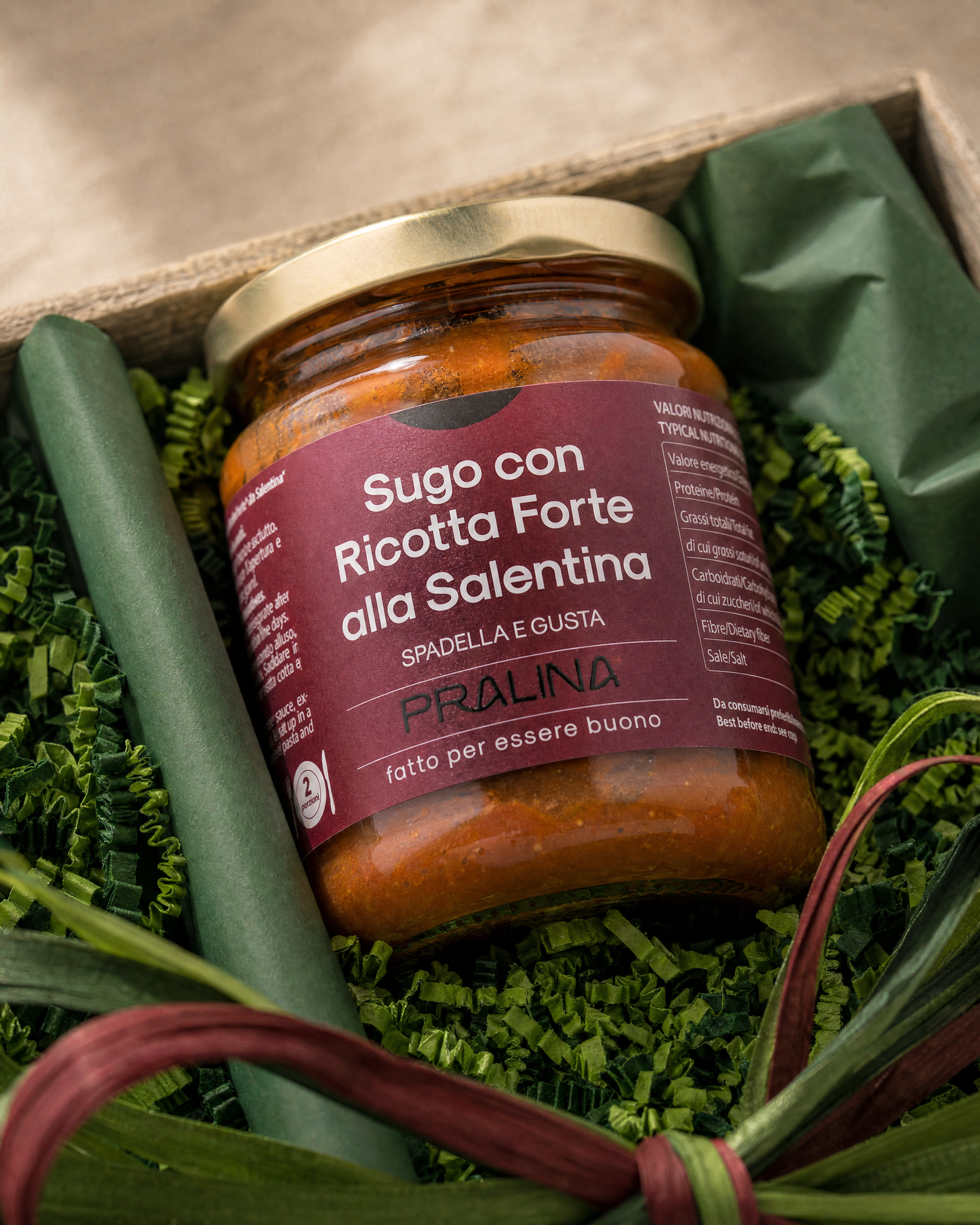 Pralina Tomatensauce Ricotta im Geschenkkorb Waidmanns Dank