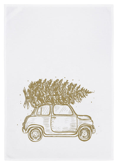 Dish towel – Christmas tree – gold