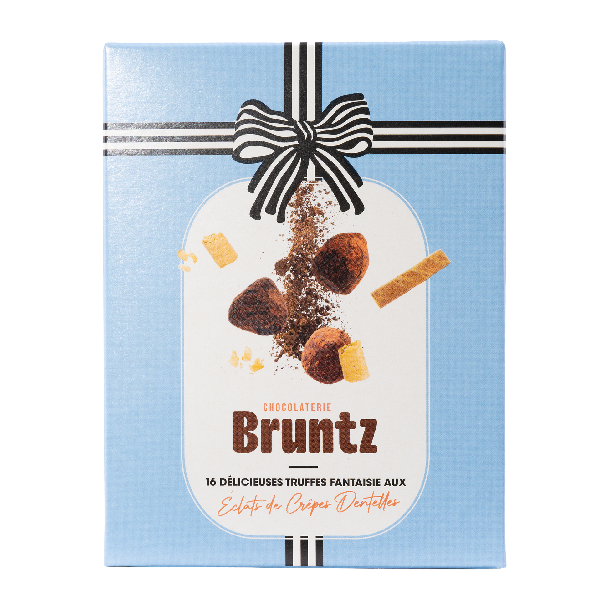 Chocolaterie Bruntz Kakaokonfekt mit Crêpes Dentelles