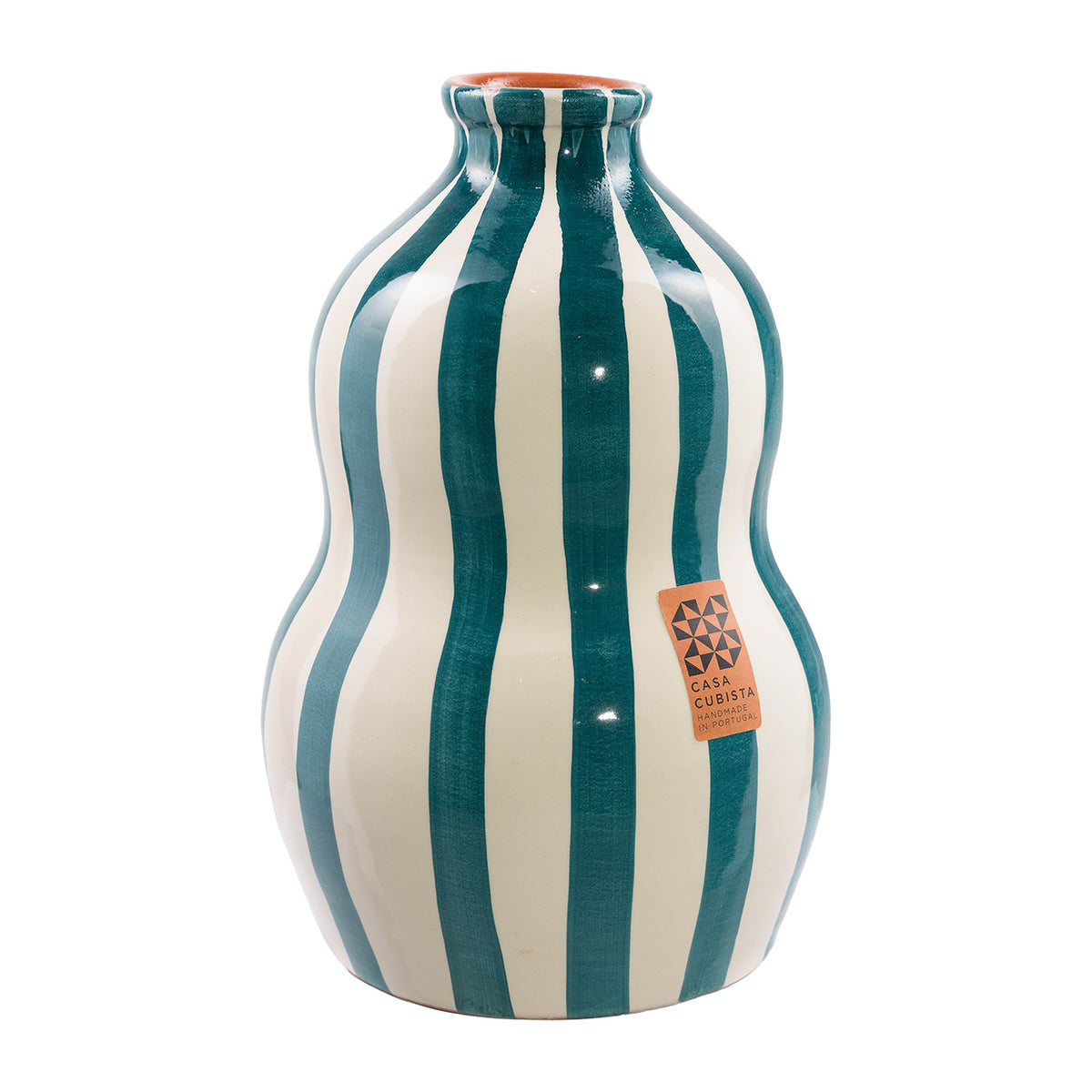 Casa Cubista – Keramik Vase – türkis-weiß
