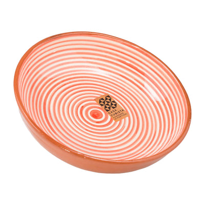 Ceramic bowl medium – fine stripes red