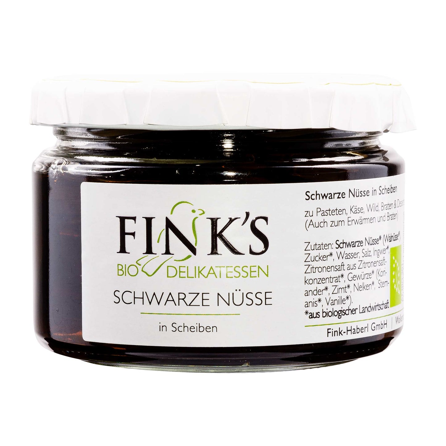 Finks Delikatessen  Schwarze Nüsse in Scheiben