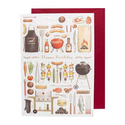 Grußkarte Happy Birthday – Grillen