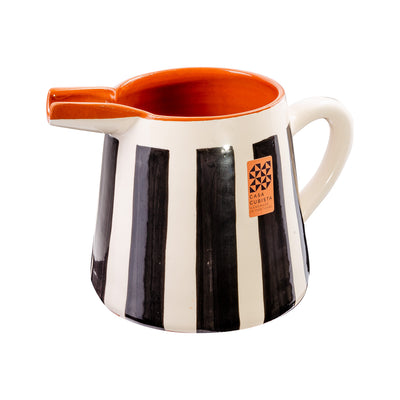Ceramic pitcher 1l – bold stripes black