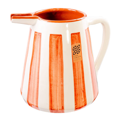 Keramikkrug 2l – bold stripes terracotta