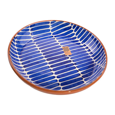 Large ceramic bowl – dash blue