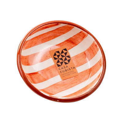 Keramikschale klein – bold stripes terracotta