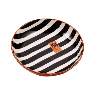 Ceramic bowl medium – bold stripes black