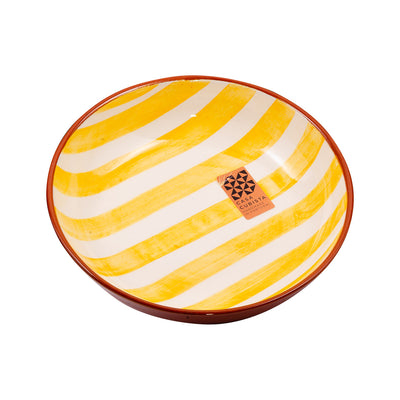 Ceramic bowl medium – bold stripes tangerine