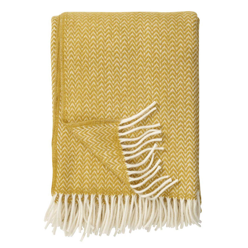 Klippan  Wolldecke Chevron  yellow