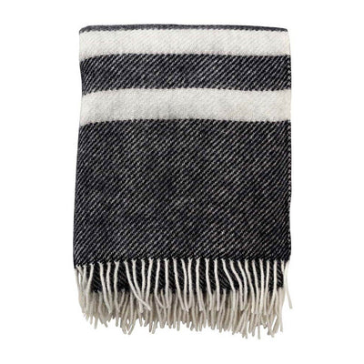 Wolldecke Gotland Stripe – black
