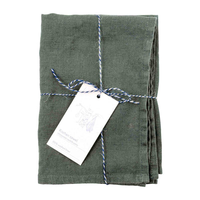 Leinen Geschirrtuch – Forest Green