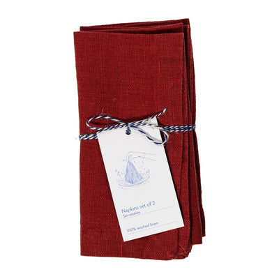 Leinen Servietten – Red Pear – 2er Set