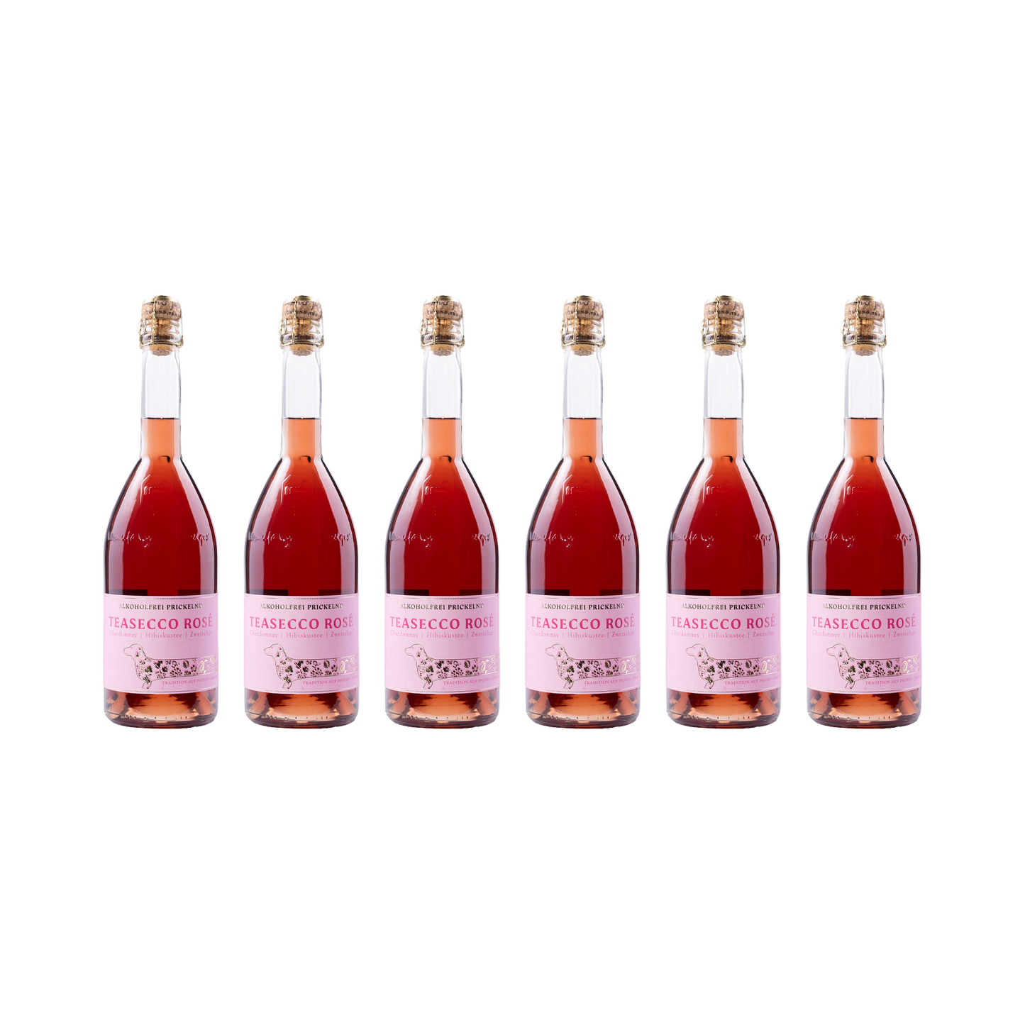 Teasecco Rosé – alkoholfrei — 6× 750 ml