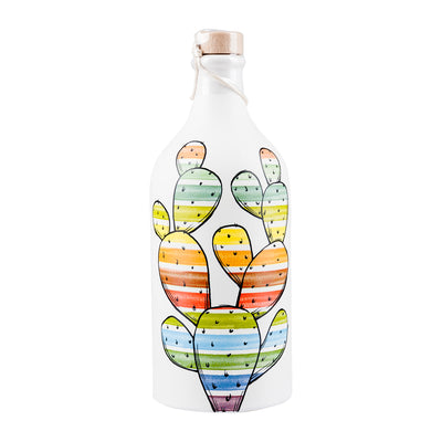 Olivenöl Keramikflasche bunter Kaktus