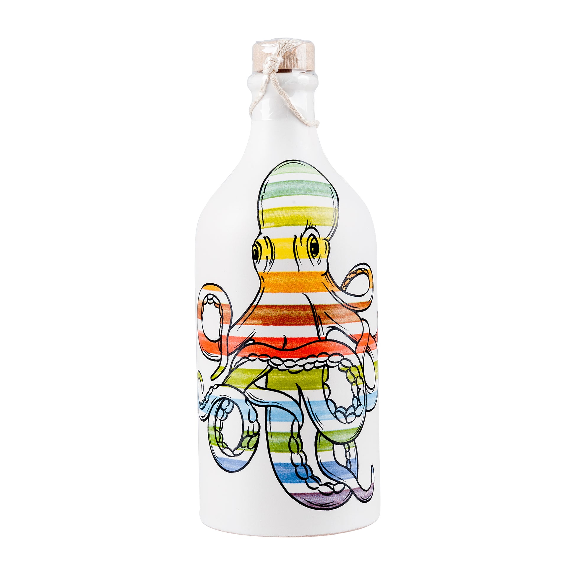 Muraglia  Olivenöl Keramikflasche bunter Tintenfisch