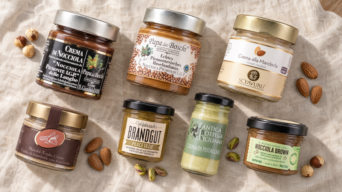 Nusscreme: Haselnusscreme, Gianduia & Pistaziencreme