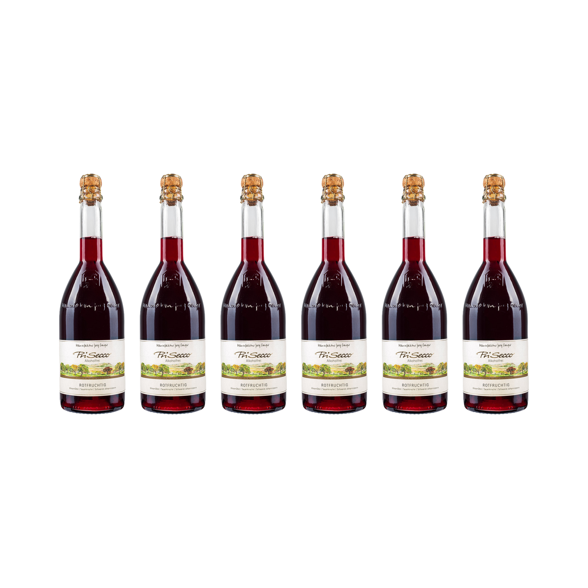 Prisecco – Rotfruchtig – alkoholfrei — 6× 750 ml