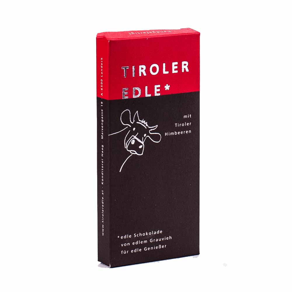Tiroler Edle  Schokolade mit Himbeeren